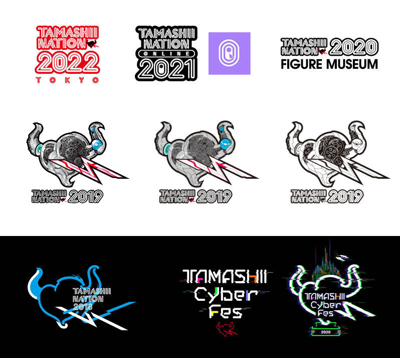 TAMASHII NATION 2022 TOKYO / TAMASHII NATION 2021 / TAMASHII NATION 2020 ONLINE / TAMASHII NATION 2019 / TAMASHII NATION 2018 / TAMASHII Cyber Fes 2020 ロゴ画像